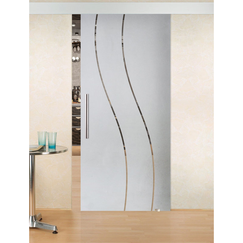 GlassDoor.us Single Sliding Glass Barn Door with Installation Hardware Kit Wayfair